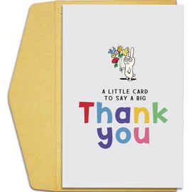 Qiliji Funny Thank You Card for Men Women, Cute Appreciation Card for Coworker Boss, Thanks Card for Teacher Doctor, A Little Card to Say A Big Thank You