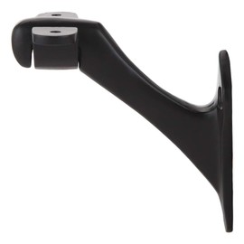 STALLION HARDWARE Iron Handrail Stair Brackets, Heavy Duty Bracket for Stairways, Staircase Bracket, Black Powder Coat, Set of 2