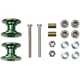 Tamiya 95606 Mini 4WD Special Product Lightweight 2-Tier Aluminum Roller Set, 0.5 - 0.5 inches (13 - 12 mm), Green