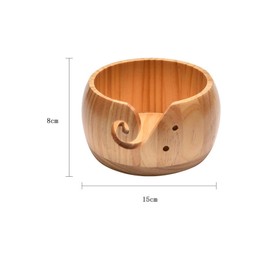 Wooden Yarn Bowl 5.9 x 3.7 Inches Handcrafted Knitting Bowl with Lid and Carved Holes for Yarn Storage Perfect for Crochet Accessories Yarn Baskets for Crocheting Storage Yarn Bowl Yarn Bowls