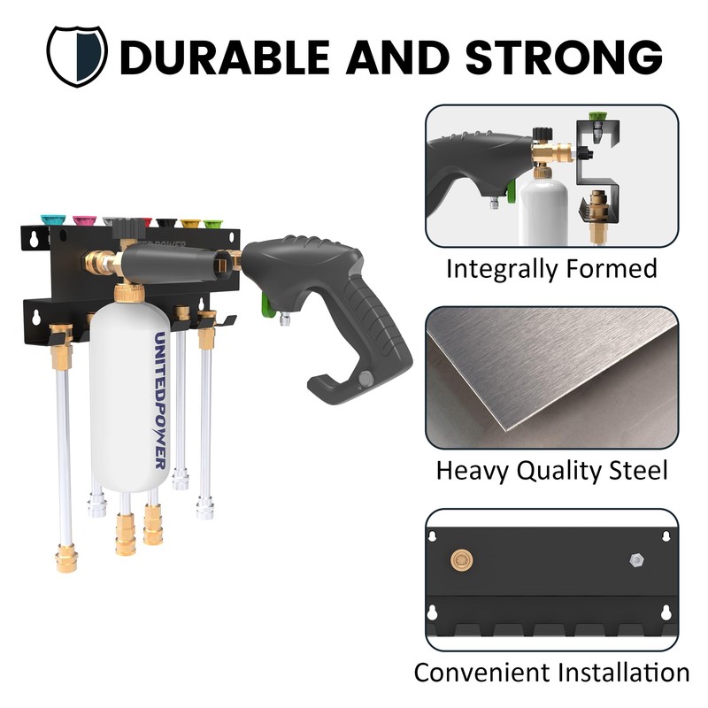 UNITEDPOWER Pressure Washer Gun Holder，Wall Mount Foam Cannon Holder，Tool Storage