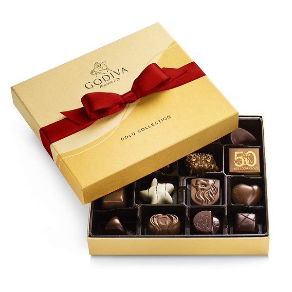 Godiva Chocolatier Holiday Assorted Chocolate Gold Gift Box, 19-Ct.