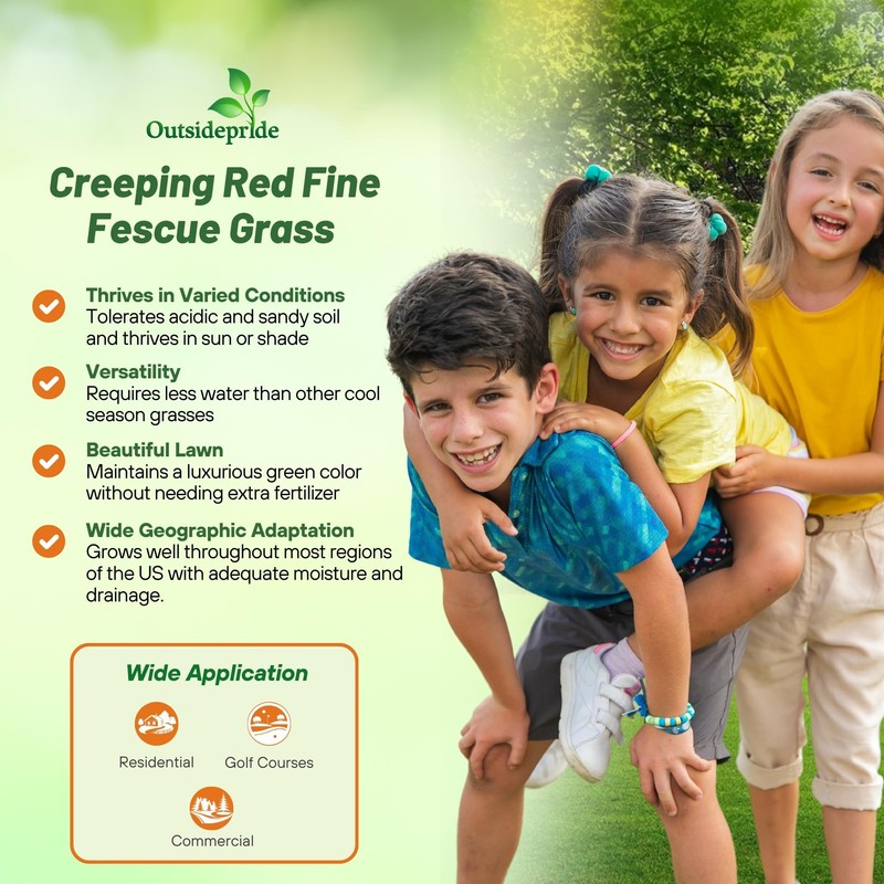 Outsidepride Creeping Red Fescue Grass Seed - 10 Lbs. Cool