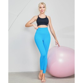 Homma High Wasit Tummy Control Workout Compression Yoga Pants Postpartum Compression Leggings Ocean Blue S