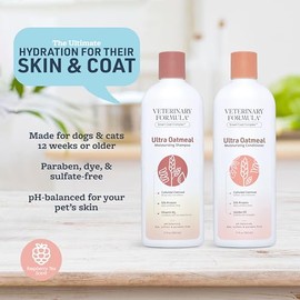Veterinary Formula Moisturizing Ultra Oatmeal Shampoo & Conditioner Bundle for Dogs & Cats with Colloidal Oatmeal & Jojoba, Leaves Coat Soft, Shiny & Hydrated, 2 x 17 Fl Oz Bottles