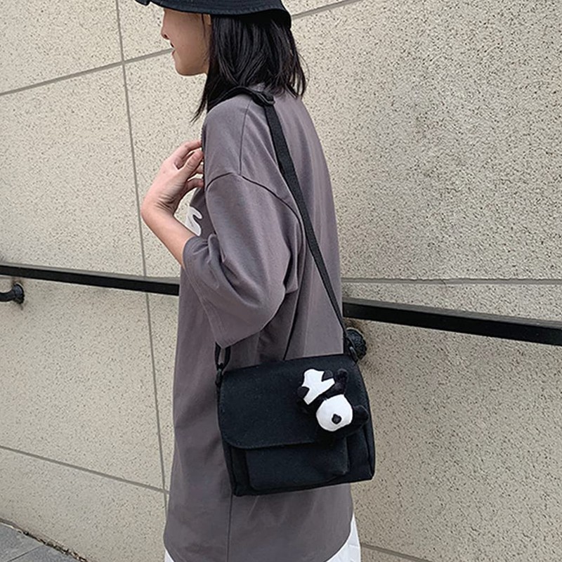 Highawk Panda Plush Outing Bag, Cross-body Mini Pouch, Pochette, Lightweight,