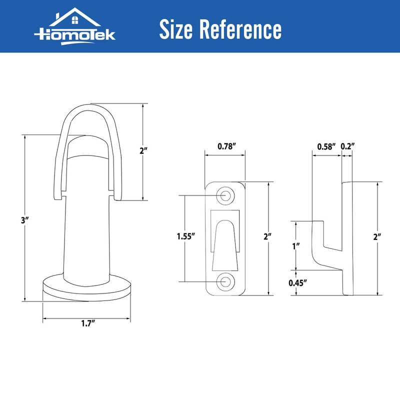 HOMOTEK Heavy Duty Latch Hook Stop Windproof,Door Holder Stopper with