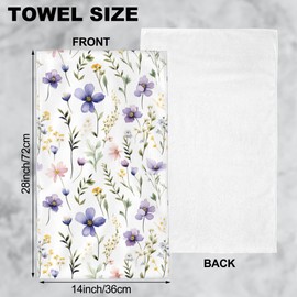 Wotinsi Tiny Wildflowers Hand Towels for Bathroom Set of 2 Hand Bath Towels Soft Absorbent Decorative Hand Towel for Bathroom Kitchen Yoga Home Decor 14 x 28 in
