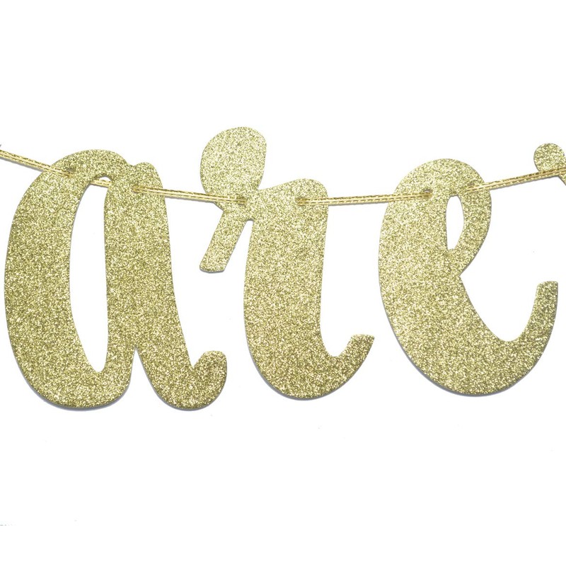We Are One with Crown Gold Glitter Banner for Twins'