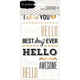 Pebbles Jen Hadfield Phrase and Icon Rub on Stickers