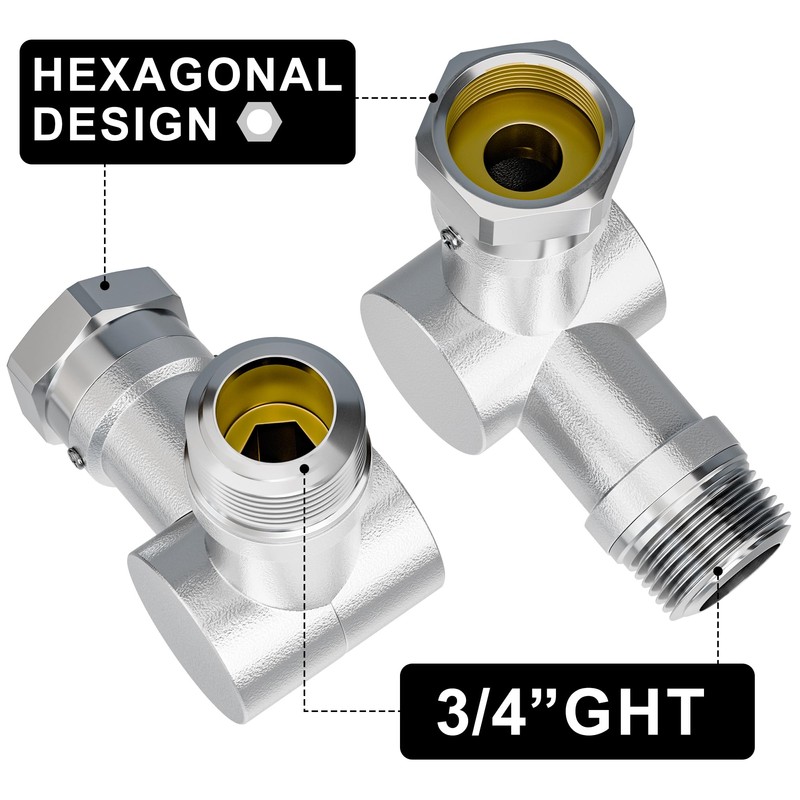 HOOTSUM RV Swivel Connector, Adjustable 180° & 360° Brass Hose