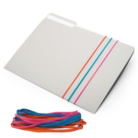 Alliance Rubber 07800 Non-Latex Brites File Bands, Colored Elastic Bands, 50 Pack (7" x 1/8", Assorted Bright Colors in Resealable Bag),Blue/Orange/Pink