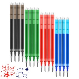 0.7 mm Erasable Gel Ink Pen Refills Compatible with Frixion Friction, Smooth Writing Multicolor Retractable Fine Point Pen Refill for School Office Home Art (4 Colors, 16)