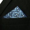 SHLAX&WING Men's Blue Silk Blue Checkered Pocket Square, 12.6 x