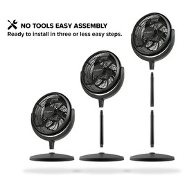 Air Monster 12 Inch Power Stand Fan - 3 Speed Settings, High Velocity, Adjustable Tilt, Black