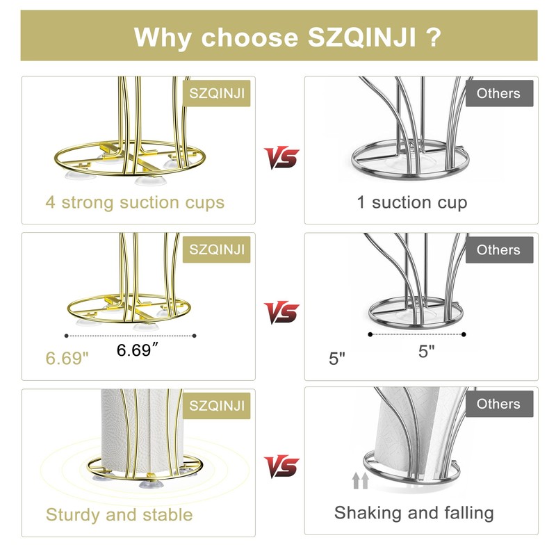 SZQINJI Paper Towel Roll Holder Countertop & Napkin Holder Set,