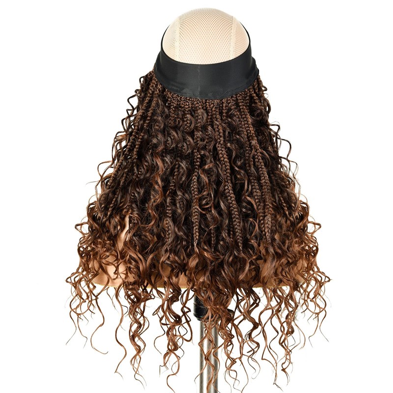 Headband Soft Box Braids, Add Loose curls in the Middle