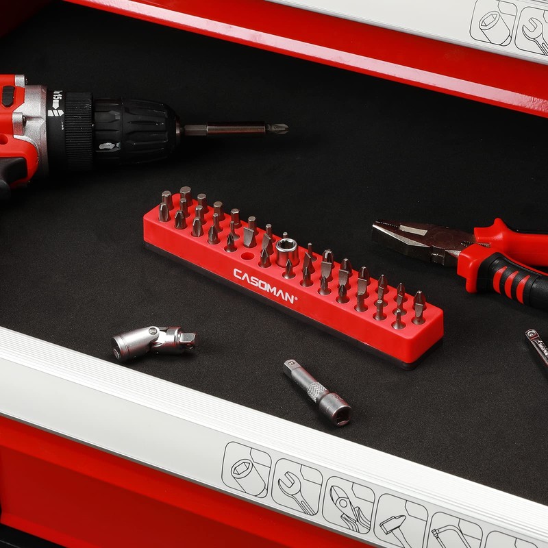 CASOMAN 2PCS 1/4" Hex Bit Organizer with Magnetic Base -
