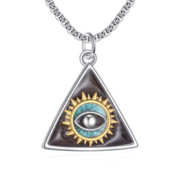 ONEFINITY Evil Eye Necklace 925 Sterling Silver Necklace with Pendant Third Eye Greek Protection Evil Eye Jewellery Amulet Gift for Women, Sterling Silver