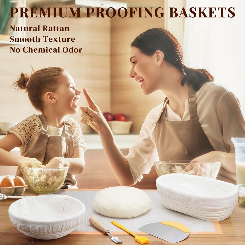 IKOCO Sourdough Starter Kit Include 9 Inch Round & 10