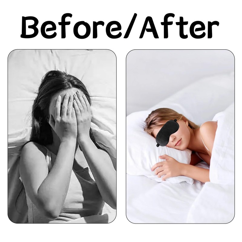 Pack of 2 Silk Sleeping Masks, Comfortable Sleeping Mask for