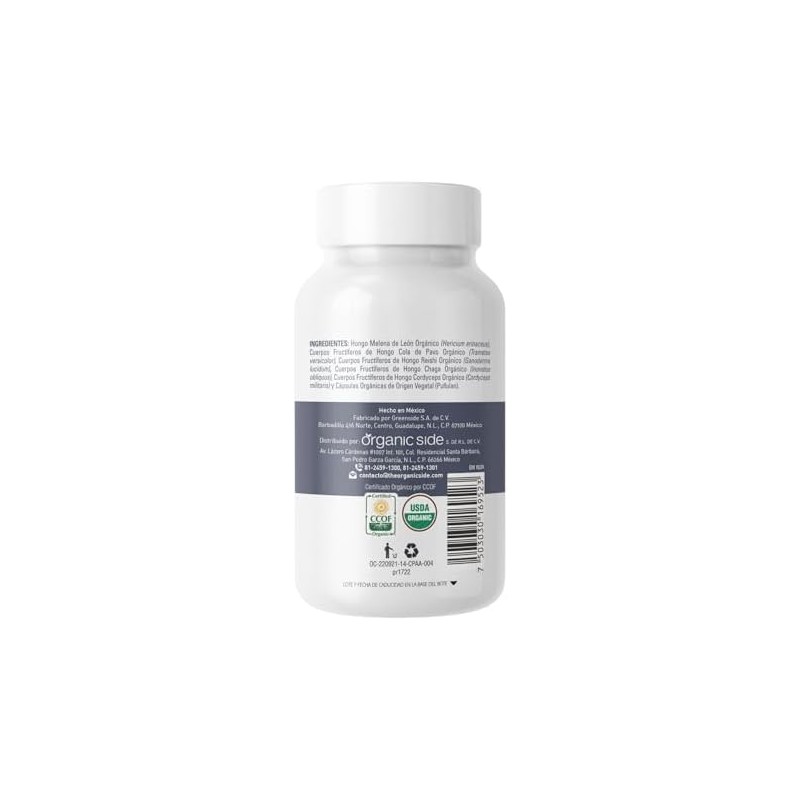 Organicside - Adaptogen Complex 60 Cápsulas - Reishi, Lions Mane,