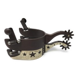AJ Tack Ladies Antique Brown Stars Cutout Spurs