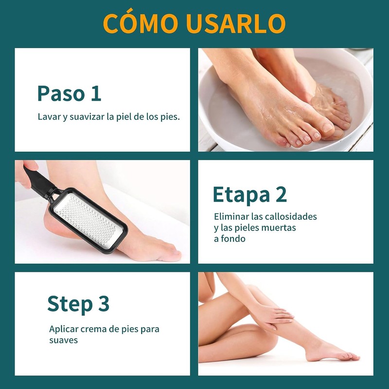 Raspador de Pies de Acero Inoxidable - Kit Profesional Quita