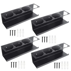 RealPlus Aerosol Spray Can Holder Rack Organizer, 4 Can Spray Bottle Holder Heavy-Duty Steel Wall Mounted for Garage and Workspace, Pack of 4