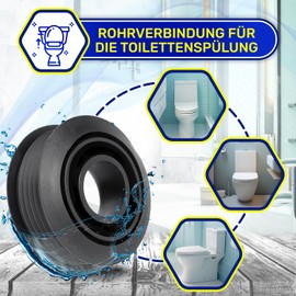 Connection piece diameter 28-44 mm x diameter 55 mm for connecting the toilet to the flush pipe MONTERAL