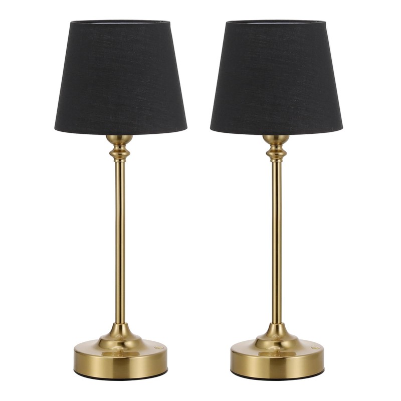 Kakanuo Cordless Table Lamps Rechargeable Set - 2 Pack Brass