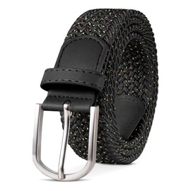 Tangchao Fabric Belt, Stretch Belt, Braided and Elastic Stretchy Belt for Men and Women, Width 3.3 cm, Length 90 cm to 135 cm, Starry Sky