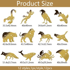 OLYCRAFT 12pcs 1.6x1.6 Inch Constellation Metal Stickers Constellation Design Self Adhesive Gold Stickers Constellation Theme Metal Gold Stickers for Scrapbooks DIY Resin Crafts Phone Decor