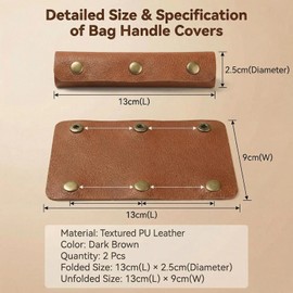 Vantobest 2 pezzi Manici per borsa con rivestimento in pelle, protezioni per portafoglio e borsetta, accessori per la creazione di borse con tre chiusure (marrone)