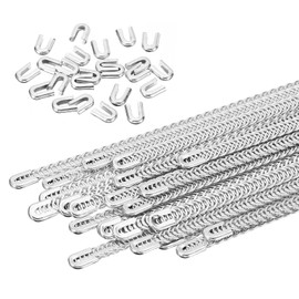 PATIKIL Pack of 24 metal steel spirals for corset sticks, 13.7 inch metal rods with 24 steel rod tips for the structure and shaping of corset dresses (6 mm wide)