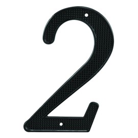 Prime-Line MP4112 House Address Number "2", Black Finish, Zinc Die Cast, 4 in. (Pack of 2)