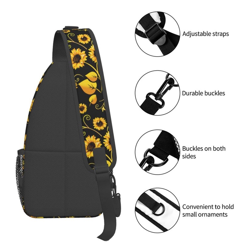 COFEIYISI Sunflower Sling Bag Crossbody Backpack for Men Women Seamless