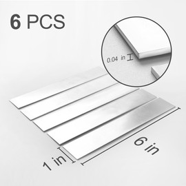 U0U 6 Pcs Pure Zinc Anode Sheet(99.995% Pure),0.04''x1''x6'' Zinc Electrode Strip for Zinc Plating,Zinc Electroplating and Scientific Class Experiments (6Pcs /0.04 "x 1" x 6 ")