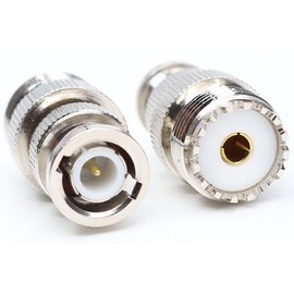 BNC Male Plug to UHF SO239 SO-239 Female Jack UHF to BNC RF coaxial Adapter Coax Cable Connector Adapter 2PACK