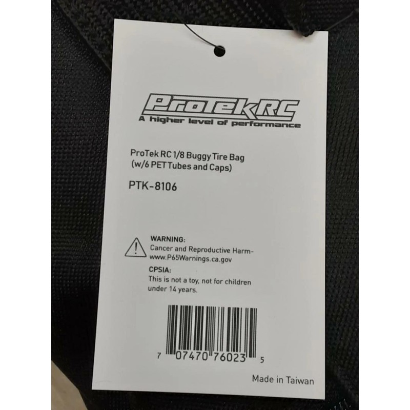ProTek RC 1/8 Buggy Tire Bag w/Storage Tubes PTK-8106 Brand