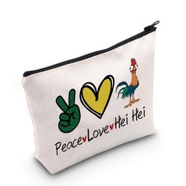 Moa-na Cartoon Movie Inspired HeiHei Gift Peace Love HeiHei Makeup Bag for HeiHei Lovers, Peacelovehei