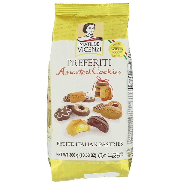 Matilde Vicenzi Assorted Shortbread Cookies, Mini Pastries, Made In Italy, 10.58oz, Kosher,