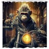 EUBTPA Funny Shower Curtain Humorous Animal Monkey Gorilla Riding Motorcycle