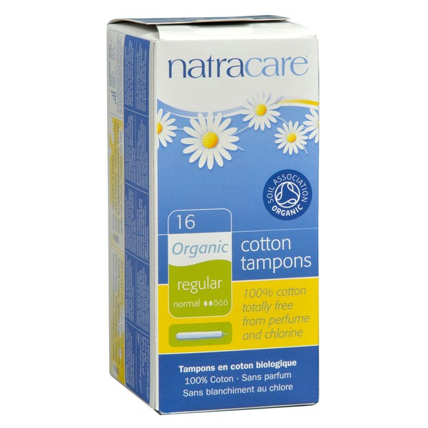 Natracare Regular Organic Cotton Tampons with Applicator (16 Counts)