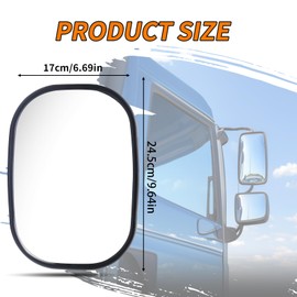 YnGia Truck Mirrors, 9.6"x6.7" Wide Angle Tractor Mirrors Rear View Blind Spot Reducing for Buses, Forklift, Trailer (2)