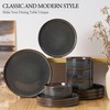 E-far Stoneware Dinnerware Sets, 18-Pieces Modern Plates and Bowls Sets,