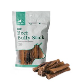 BARK'N BIG Thick 6 Inch Odor Free Bully Sticks for Dogs Made in USA - Single Ingredient Dog Chew - Premium Pizzle Sticks - Beef Pizzles for Small and Medium Breeds - 8 Count