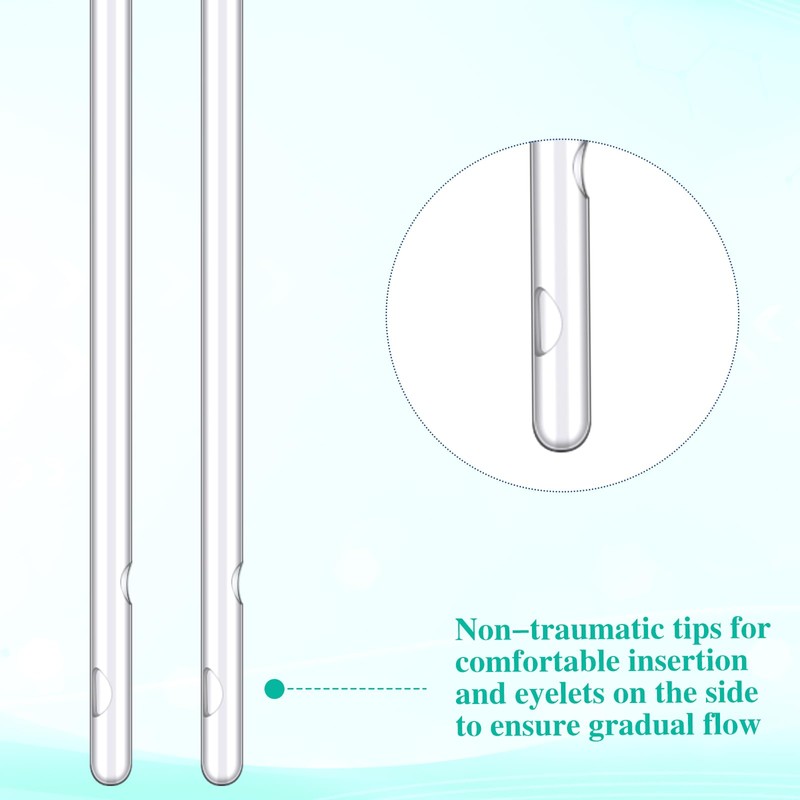 50 Pieces Replacement Catheter Tubes Women Men, PVC Flexible, 20fr