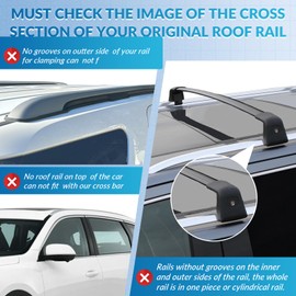 JUST-V Roof Rack Cross Bars Replacement for Subaru XV Crosstrek 2013-2024, Thick Aero Aluminum Roof Rack Crossbar for Cargo Carrier Luggage Kayak Canoe Bike Snowboard, for Flush Side Rails Silver