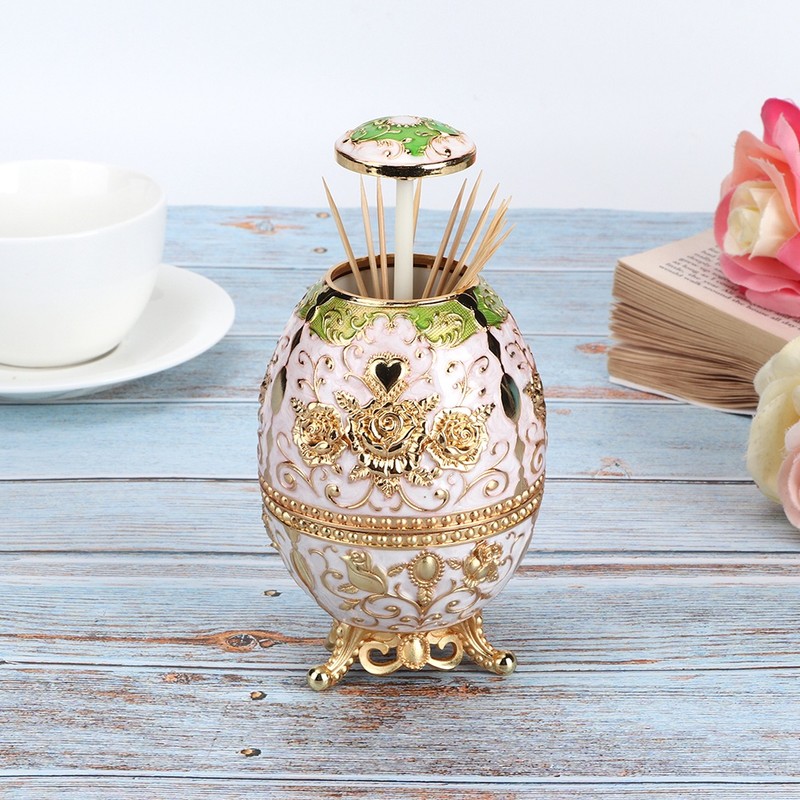 Automatic Rotating Press Toothpick Holder Box Dispenser Organizer Container Decoration